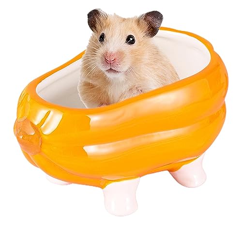 Hamsterfutternapf,Keramik Kaninchen Wassernapf Futternapf - Kürbisnest-Badewanne, süßer Kaninchen-Hasen-Futternapf und Wassernapf Facynde von Facynde