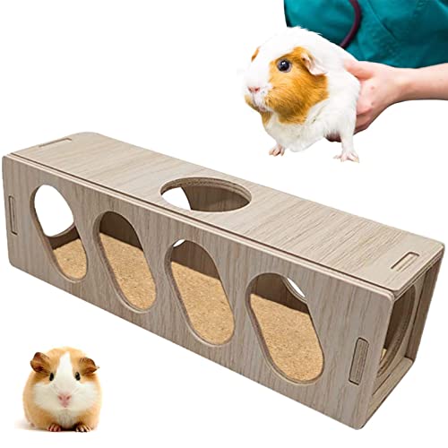 Hamsterversteck | Hamster Tunnel Fluchtspielzeug Kleines Holzversteck | Mehrzwecksicher mit Holzspielzeug für Kätzchen, Kaninchen, Wiesel, Murmeltiere Facynde von Facynde