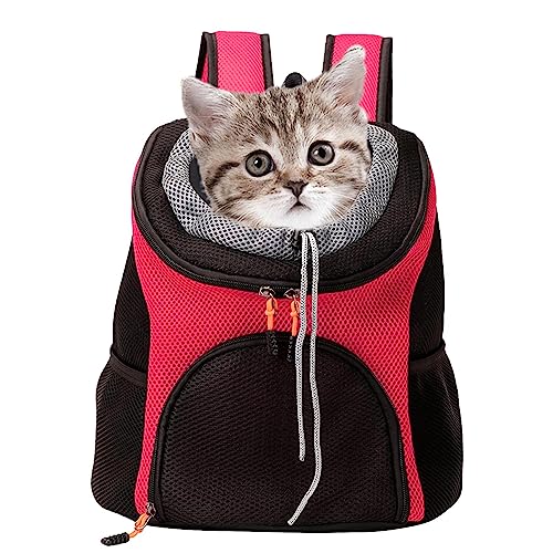 Haustier-Rucksack für Katzen, sicherer Rucksackträger für verstellbare Hände, belüftete Tragetasche für Reisen, Wandern, Radfahren, Outdoor von Facynde