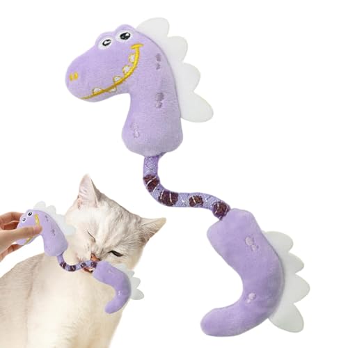 Kätzchen-Kauspielzeug,Plüschkatzen-Kauspielzeug | Frühlings-Dinosaurier-Design-Katzen-Kaustangen für Zähne - Bissfestes Kauspielzeug für Katzen für gesunde Zähne, Frühlings-Dinosaurier-Design, von Facynde