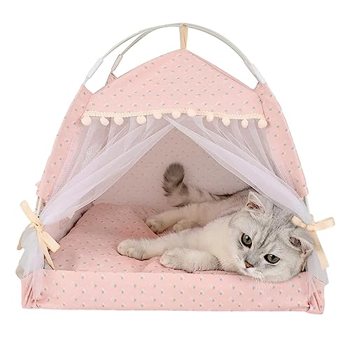 Katzenhausbett | Zelt Princess Sleeping House Kennel | Halbgeschlossenes Schlafzubehör für Katzen, Hunde und andere Kleintiere Facynde von Facynde