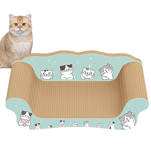 Katzenkratzbett | Lounge-Couchmatte für Katzen | Wellpappe-Katzenkratzer, Haustierzubehör für kleine, mittelgroße und große Katzen im Innenbereich, reduziert Möbelschäden von Facynde
