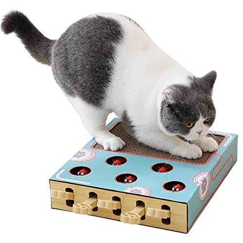 Katzenkratzer Karton | 3-in-1-Kratzunterlage aus Wellpappe für Hauskatzen,Katzen-Teaser-Spielzeug lindert Langeweile und verbraucht überschüssige Energie, Haustier-Kätzchen-Spielzeug für Facynde von Facynde