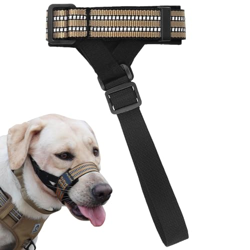 Mundschutz für Hunde - Verstellbarer Hundemaulkorb mit reflektierendem Draht - Trainingszubehör für große Hunde für Zuhause, Spielen im Freien, Spazierengehen, Reisen, Fotografieren von Facynde