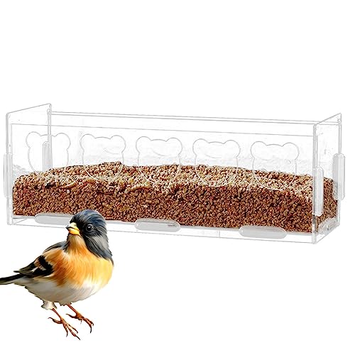 No-Chaos-Vogelkäfig-Futterstation - Transparenter Acryl-Käfig für Lebensmittelbehälter mit Sitzstange,Transparenter Futterbehälter aus Acryl für Papageien, Papageien, Aras, Sittiche, Facynde von Facynde