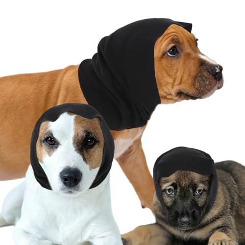 Fadcaer Hundeschutz, Wärmer für Haustiere, Ohrenschützer für Hunde, Fellpflege, Ohrenschützer, weich, geräuschreduzierend, bequem, Welpenhals und Schutz, Angstlinderung, Kapuze, Haustierschal für von Fadcaer
