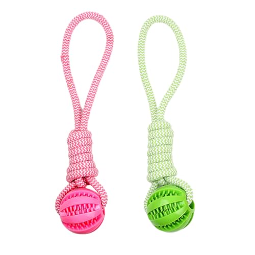 Fadcaer Interaktives Hundespielzeug gegen Langeweile, 6 cm Ball mit Seil, Hundespielzeug, Leckerli-Spender, Ball, Spielzeug, kleine Hunde, Puzzle-Spielzeug, Zahnreinigung, Kauspielzeug, Übung, von Fadcaer