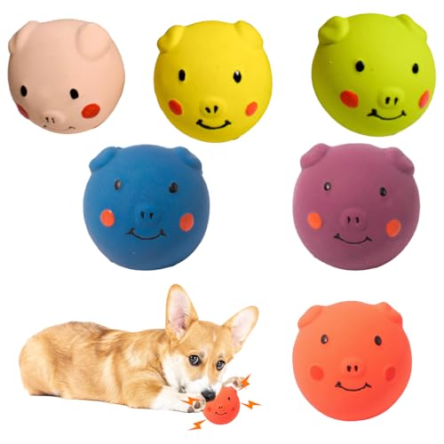6 Stück Quietschendes Hundespielzeug,Interaktives Latex-Gummi-Quietschball,Soft Hundesoundspielzeug Bouncy Egg Balls Welpenspielzeug für kleine Hunde,Welpe 6 Stück Quietschendes Hundespielzeug,Interaktives Latex-Gummi-Quietschball,Soft Hundesoundspielzeug Bouncy Egg Balls Welpenspielzeug für kleine Hunde,Welpe von Fadcaer