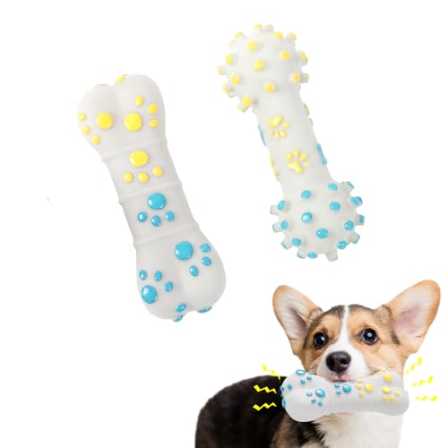 Fadcaer Quietschendes Hundespielzeug für Welpen, zum Zahnen und Kauen, für Zahnreinigung und Langeweile, Hundespielzeug für Welpen, kleine und mittelgroße Hunde, 2 Stück von Fadcaer