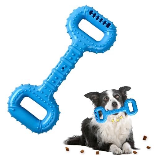 Fadcaer Quietschendes Hundespielzeug für aggressive Kauer, interaktives, unzerstörbares Hundespielzeug, robustes Kauspielzeug, reinigt die Zähne, Zahnbürste, Zahnpflege-Spielzeug für mittelgroße und von Fadcaer