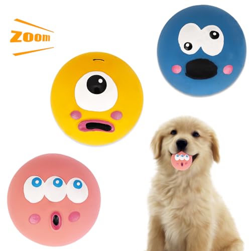 Fadcaer Quietschspielzeug für Hunde, 3 Stück, weiche Latex-Bälle, 6 cm, quietschender Hundeball für kleine Hunde, Welpen, hohe Elastizität, Zahnreinigung, Rosa, Gelb, Blau, 3 Stück Fadcaer Quietschspielzeug für Hunde, 3 Stück, weiche Latex-Bälle, 6 cm, quietschender Hundeball für kleine Hunde, Welpen, hohe Elastizität, Zahnreinigung, Rosa, Gelb, Blau, 3 Stück von Fadcaer