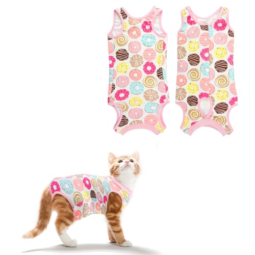 Katzen-Chirurgie-Anzug, gegen Lecken von Katzen und Frauen, Einteiler mit E-Halsband, alternativer Haustierweste, postoperativer Bauchwundschutz, verhindert Lecken für kleine Katzen, Welpen, Donut (M) Katzen-Chirurgie-Anzug, gegen Lecken von Katzen und Frauen, Einteiler mit E-Halsband, alternativer Haustierweste, postoperativer Bauchwundschutz, verhindert Lecken für kleine Katzen, Welpen, Donut (M) von Fadcaer