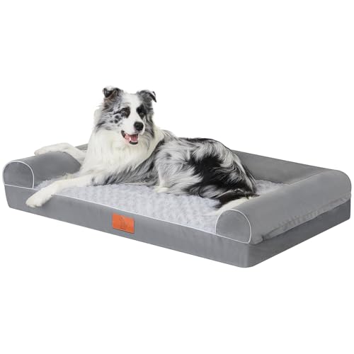Orthopädisches Hundebett für große Hunde, wasserdichtes Hundebett mit waschbarem, abnehmbarem Bezug, gemütliches Plüsch-Hundesofa, L-förmiges Haustierbett mit wasserdichtem Futter und rutschfester Orthopädisches Hundebett für große Hunde, wasserdichtes Hundebett mit waschbarem, abnehmbarem Bezug, gemütliches Plüsch-Hundesofa, L-förmiges Haustierbett mit wasserdichtem Futter und rutschfester von Fafafulai