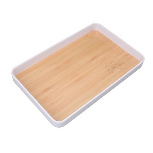 Fafeicy Rechteckige Plastikstapel -Servierschale für Dokumente Bücher Kosmetikbüro Home School Weiß weiß (30x19.5cm / 11.8x7.7in) von Fafeicy