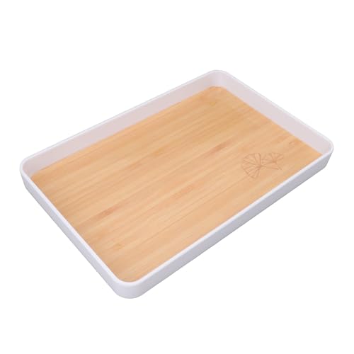 Fafeicy Rechteckige Plastikstapel -Servierschale für Dokumente Bücher Kosmetikbüro Home School Weiß weiß (35x23cm / 13,8x9.1in) von Fafeicy
