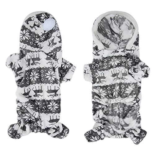 Hundesonesies, Plüsch Winter Hundekleidung, 4 Fuß Weiche Graue Herbstkatze für Kleine Mittlere Große Hundes Winter (XL) von Fafeicy