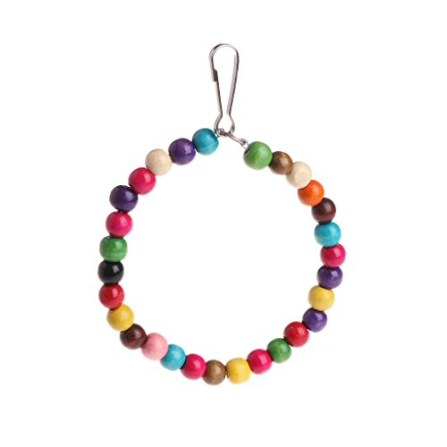 Fagu o Hölzerne Vögel Papageien Spielzeug Ständer Halter Hängende Schaukel Ringe mit bunten Kugeln Fagu o Hölzerne Vögel Papageien Spielzeug Ständer Halter Hängende Schaukel Ringe mit bunten Kugeln von Fagu