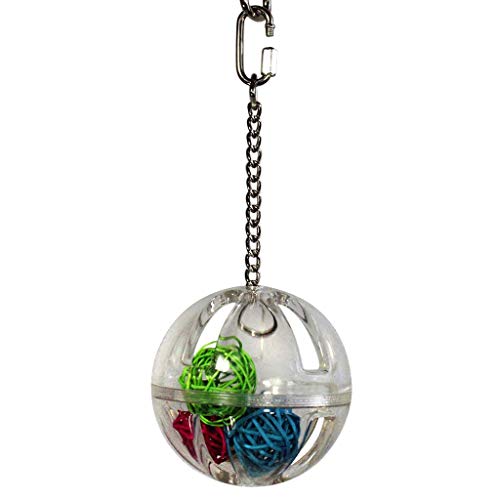 Fahou Papagei Kaut Toy Hanging Foraging Ball Mit Bällen Innerhalb des Vogelkäfig-Acrylstands von Fahou