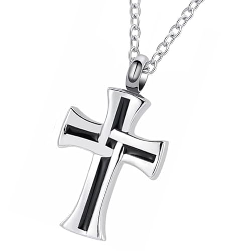 Fahoujs 2pcs Cremation Urnen Schmuck Gekreuzt Anhänger Asche Medaillon Halskette Haustier Gedenkschmuck Asche Für Menschliche Erinnerungen von Fahoujs