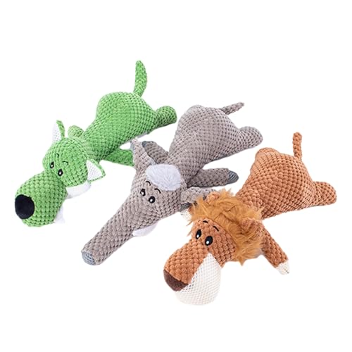 Fahoujs Hunde-Kauspielzeug für Haustiere, Plüsch, Zahnen, Geschenk für Langeweile, weich, beißbar, quietschend, Tierunterhaltungsspielzeug, 3 Stück, Plüschspielzeug für Unterhaltung von Fahoujs