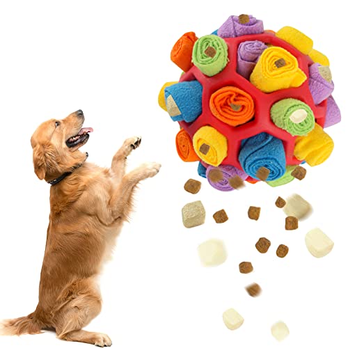 FainFun Schnüffelball für Hunde, Futterball Reizangel, Inteligentsspiezeug für Hunde, Geruchstraining Hund, Futtersuche Instinkt Training, Waschbar Dog Snuffle Ball für Kleine Mittelgroße Haustier von FainFun