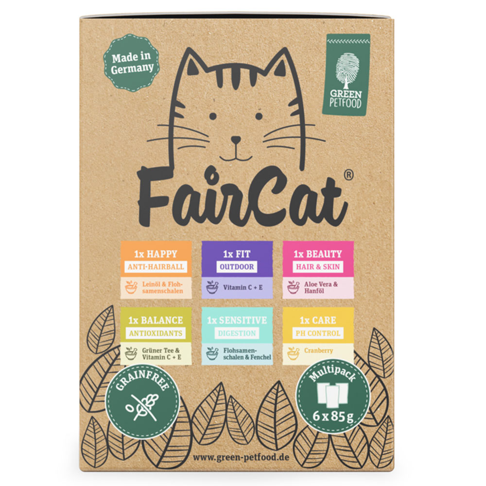FairCat Multipack - Sparpaket: 24 x 85 g FairCat Multipack - Sparpaket: 24 x 85 g von Green Petfood