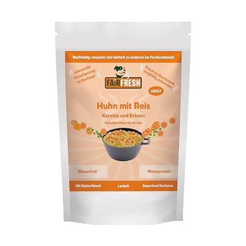 Feine FAiRwöhnung Huhn mit Reis - schonend dampgegartes Nassfutter (8 x 250g) von Fair&Fresh
