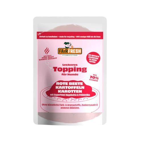 Topping für Hunde - Rote Beete, Kartoffeln, Karotten - schonend dampgegart (9 x 200g) von Fair&Fresh