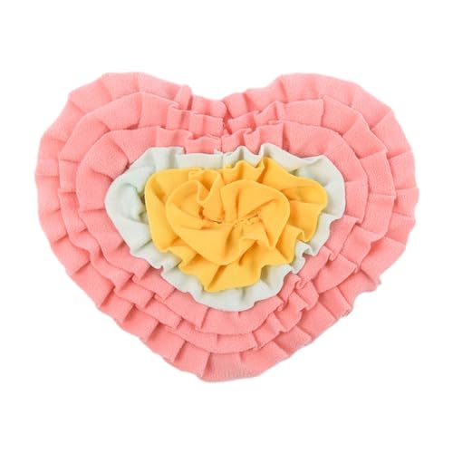 Fairnull Durable Pet Feeding Mat Sniffing Pad Interactive Snuffle for Dogs Slow Mental Stimulation Heart Rose Flower Shape Lick Dog Puzzle A von Fairnull