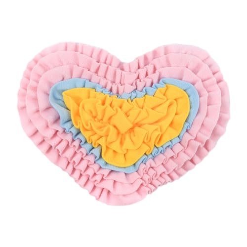 Fairnull Durable Pet Feeding Mat Sniffing Pad Interactive Snuffle for Dogs Slow Mental Stimulation Heart Rose Flower Shape Lick Dog Puzzle C von Fairnull