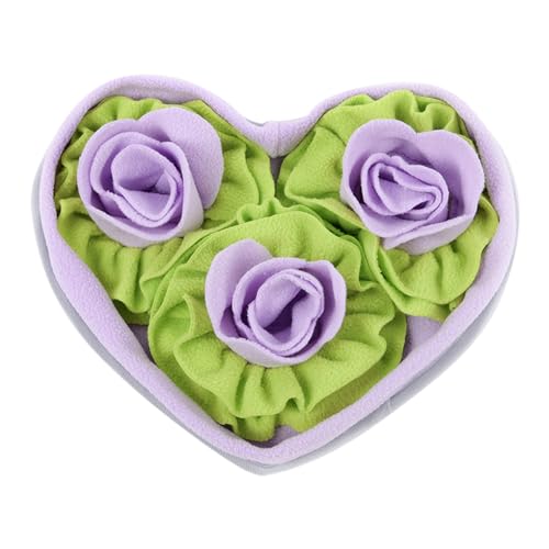 Fairnull Durable Pet Feeding Mat Sniffing Pad Interactive Snuffle for Dogs Slow Mental Stimulation Heart Rose Flower Shape Lick Dog Puzzle F von Fairnull