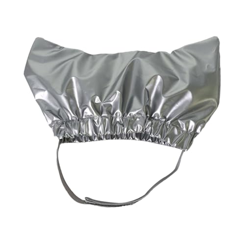 Fairnull Elastisches Haustier-Badehut-Befestigungsband, wasserdicht, Dusche mit verstellbarer Anti-Ohr-Wasserhaube für Katzen, Baden, Fellpflege, Silber, Größe S von Fairnull