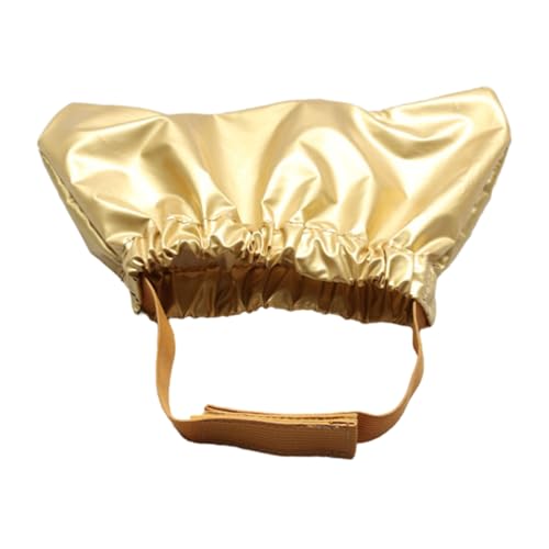 Fairnull Elastisches Haustier-Badehut-Befestigungsband, wasserdicht, Dusche mit verstellbarer Anti-Ohr-Wasserhaube für Katzen, zum Baden und Pflegen, goldfarben, Größe S von Fairnull