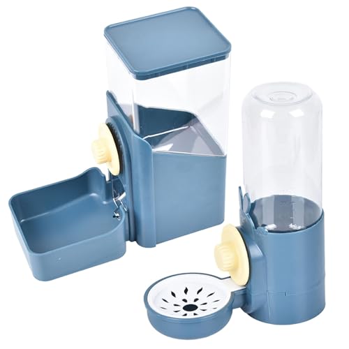 Fairnull Große Kapazität Pet Feeder Pet Water Bottle 1 Set Pet Feeder Automatischer Hunde Wasserspender Große Kapazität Hängende Katzen Futter Feeder Pet Supplies Dunkelblau von Fairnull