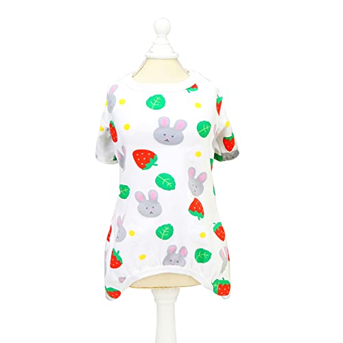 Fairnull Hunde-Body Attraktiver atmungsaktiver leichter Teddy vierbeiniger Cartoon Druck süßes T-Shirt für Party Weiß XL Fairnull Hunde-Body Attraktiver atmungsaktiver leichter Teddy vierbeiniger Cartoon Druck süßes T-Shirt für Party Weiß XL von Fairnull