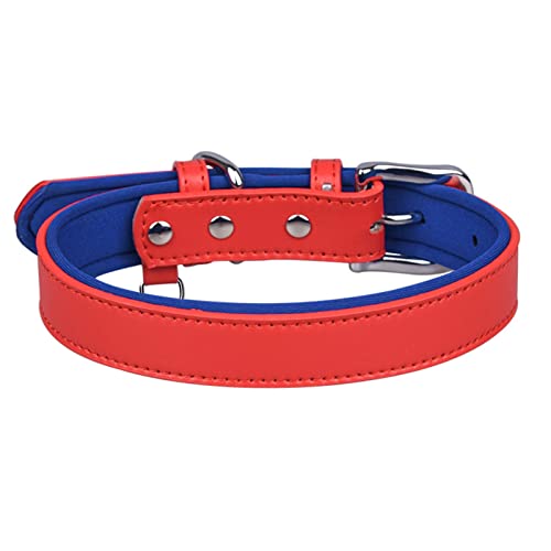 Fairnull Welpenhalsband, Hautaffinität, feine Verarbeitung, tragbar, für kleine Hunde, Mikrofaser, Kunstleder, verlorenes Halsband für Outdoor, Rot, Größe XL von Fairnull