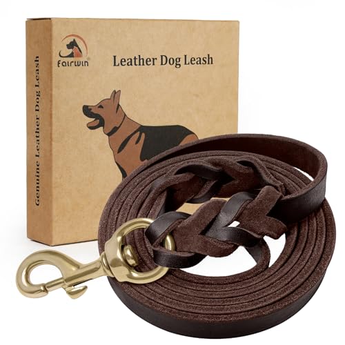 fairwin geflochten Leder Hund Leine 6 ft – K9 Walking Training führt für Deutscher Schäferhund, L:3/4" x5.6ft, braun fairwin geflochten Leder Hund Leine 6 ft – K9 Walking Training führt für Deutscher Schäferhund, L:3/4" x5.6ft, braun von Fairwin
