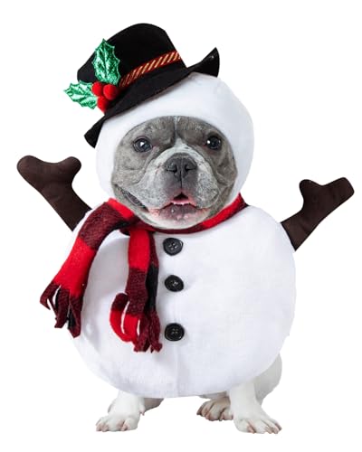 Schneemann-Kostüm für kleine Hunde, Weihnachten, Welpen, Kapuzenpullover, Weiß, Größe M Schneemann-Kostüm für kleine Hunde, Weihnachten, Welpen, Kapuzenpullover, Weiß, Größe M von Fairy Sassy