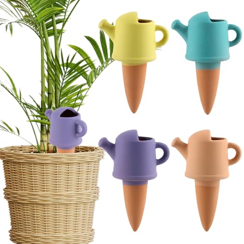 Fairy Peach 4-pcs Tonkegel Bewässerung, Wiederverwendbare Tonspitzen Bewässerung, Pflanzenbewässerung Automatisch, Bewässerungszubehör, für Blumen, Topfpflanzen und Gartenpflanzen von FairyPeach