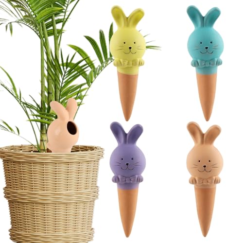 FairyPeach 4-pcs Tonkegel Bewässerung, Wiederverwendbare Tonspitzen Bewässerung, Pflanzenbewässerung Automatisch, Bewässerungszubehör, für Blumen, Topfpflanzen und Gartenpflanzen von FairyPeach