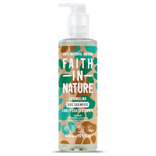 Faith In Nature Natürliches Kokosnuss Hundeshampoo Vegan & Tierversuchsfrei Ohne SLS & Parabene Entwirren für lockiges Fell 400ml von Faith In Nature