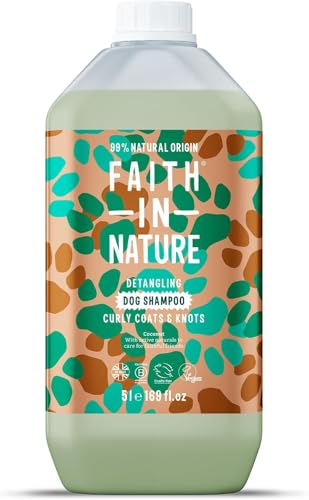 Faith In Nature Natural Coconut Dog Shampoo, Vegan & Cruelty Free, No SLS or Parabens, Detangling, for Curly Coats, 5L Refill Pack von Faith In Nature