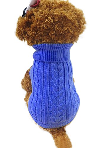 Strickwolle Hundepullover Hundemantel Hundejacke Hunde Weste Winter Herbst warme Hundebekleidung für Kleine und Mittlere Hunde Teddy Chihuahua Shiba Dachshund Bulldog XS S M L von FakeFace