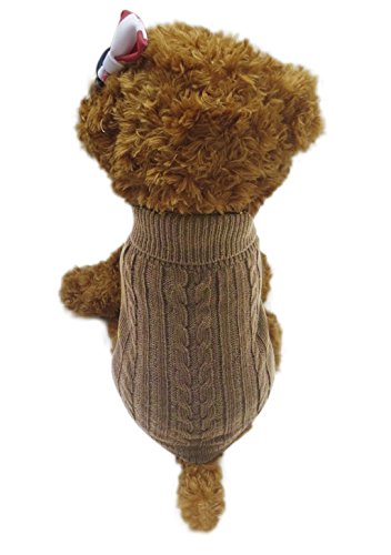 Strickwolle Hundepullover Hundemantel Hundejacke Hunde Weste Winter Herbst warme Hundebekleidung für Kleine und Mittlere Hunde Teddy Chihuahua Shiba Dachshund Bulldog XS S M L von FakeFace