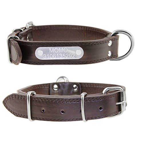 Hundehalsband mit Name Gravur Personalisierte Hunde Haustier Echtes Leder Halsband Haustiername und Telefonnummer Marke Braun Hundehalsband mit Name Gravur Personalisierte Hunde Haustier Echtes Leder Halsband Haustiername und Telefonnummer Marke Braun von FakeFace