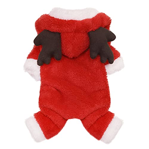 Hundemantel Hundejacke Weihnachten Rentier Kostüm, lustiges Haustier Elch Halloween Cosplay Bekleidung, Hund Welpen Hoodie Mantel Weicher Fleece Winter Warmer Jacke Kleidung Hundemantel Hundejacke Weihnachten Rentier Kostüm, lustiges Haustier Elch Halloween Cosplay Bekleidung, Hund Welpen Hoodie Mantel Weicher Fleece Winter Warmer Jacke Kleidung von FakeFace