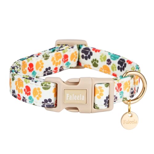 Faleela Hundehalsband – niedliches und bequemes Baumwoll-Haustierhalsband, verstellbar, leichtes Design mit Schnellverschluss-Schnalle, für kleine, mittelgroße und große Hunde – mehrere Stile Faleela Hundehalsband – niedliches und bequemes Baumwoll-Haustierhalsband, verstellbar, leichtes Design mit Schnellverschluss-Schnalle, für kleine, mittelgroße und große Hunde – mehrere Stile von Faleela
