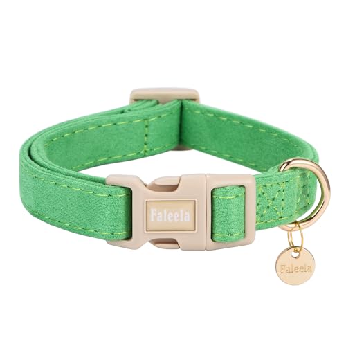 Faleela Hundehalsband – niedliches und bequemes Baumwoll-Haustierhalsband, verstellbar, leichtes Design mit Schnellverschluss-Schnalle, für kleine, mittelgroße und große Hunde – mehrere Stile von Faleela