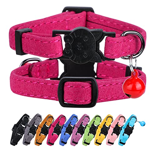 Faleela Katzenhalsband, weiches Mikrofaser-Leder, mit Glöckchen, verstellbar für Katzen und Welpen, Mädchen, Jungen Faleela Katzenhalsband, weiches Mikrofaser-Leder, mit Glöckchen, verstellbar für Katzen und Welpen, Mädchen, Jungen von Faleela