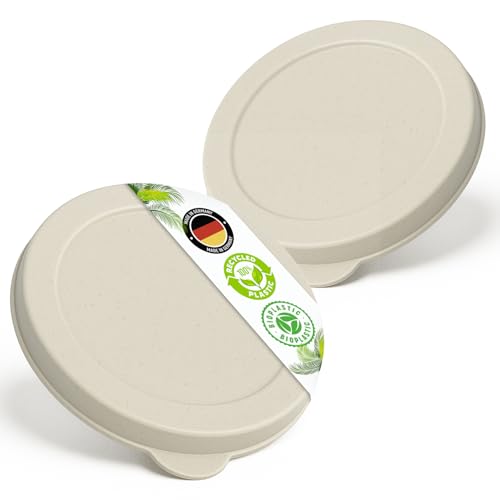Falkenhorn Bio Dosendeckel Creme – 2X Groß (99 mm) – BPA-frei, aus Zuckerrohr, für große Dosen Tiernahrung – wiederverwendbar von Falkenhorn